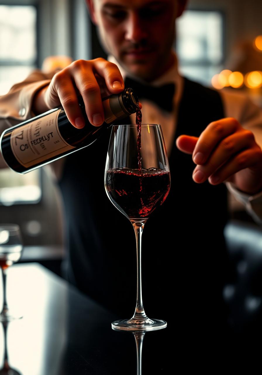 Sommelier pouring wine